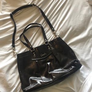 Brown leather Coach handbag